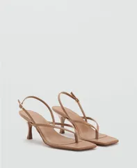マンゴ レディース シューズ サンダル ヒール MANGO Womenstrappy Heeled Sandals Caramelのサムネイル
