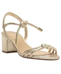 アレッツォ レディース シューズ サンダル Arezzo Womens Camila Mid Block Sandal Platinoのサムネイル