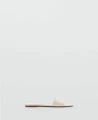 マンゴ レディース シューズ サンダル レザー MANGO Womens Flat Leather Sandals Ecru エクリュのサムネイル