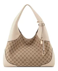 ナインウェスト レディース バッグ Nine West Allie Triple Compartment Extra Large Shoulder Bag Mocha Logo Beige モカのサムネイル