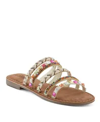 アズーラ レディース シューズ サンダル Azura Intoxicate Womens Flat with Multiple Strap Closure Off white multi オフホワイトのサムネイル