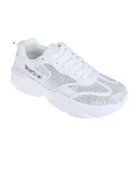 ベベ レディース シューズ スニーカー メッシュ Bebe Womensneaker with Mesh Upper and Rhinestones Embellishment White ホワイトのサムネイル