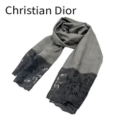 クリスチャンディオール Christian Dior レースストール グレー ショール 大判ストールのサムネイル