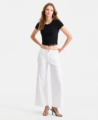 ゲス レディース ボトムス カジュアルパンツ GUESS Womens Zoya Crop Leg Braided Pants Pure White ホワイトのサムネイル