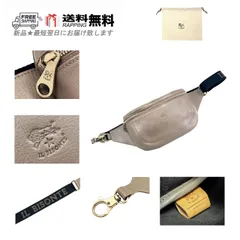IL BISONTE イルビゾンテ ボディバッグ BAG ベルト ナスカンフック レザー 牛革 ロゴ イタリア製 新品 ★ BEIGE M198-BE..のサムネイル