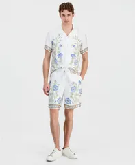 ゲス メンズ ボトムス ハーフパンツ・ショーツ フラワー柄 ショートパンツ フラワー GUESS Mens Wayco Border Floral ShortsALT WHITE MULTI ホワイトのサムネイル