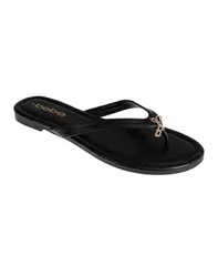 ベベ レディース シューズ サンダル Bebe Womens Fashion Sandal with Double B Dangle Charm Black ブラックのサムネイル