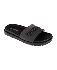 ベベ レディース シューズ サンダル ロゴ Bebe Womensandal with Translucent Upper and Rubber Logo Patch Blackgrey ブラックのサムネイル