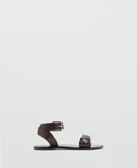 マンゴ レディース シューズ サンダル レザー MANGO Womens Buckleather Sandals Chocolate チョコレートのサムネイル