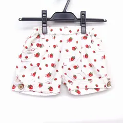 エルフィンドール ELFINDOLL ELFIN DOLL ベビー服 ショートパンツ 半ズボン コットン 綿 総柄 イチゴ 90 アイボリー /HT18