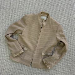 美品✨ファビアナフィリッピ ニットジャケット 襟フリンジ ヌバック