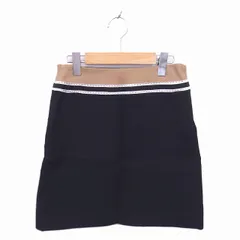 ボールジー BALLSEY トゥモローランド 台形 スカート ミニ ニット ウール 厚手 36 ブラック ベージュ 黒 茶 /TT8のサムネイル