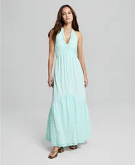 アンドノウディス レディース トップス ワンピース コットン マキシ And Now This Womens Cotton CrochetTrimaxi Dress Washed Mint ミント