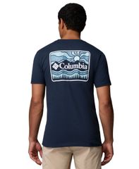 コロンビア メンズ トップス Tシャツ プリント ロゴ グラフィック Columbia Mens Bold Mountain Logo Graphic PrintShirt Columbia Navy