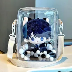 痛バッグ ぬいぐるみポーチ 2つの携帯方式 PVC 大容量 全透明 取り出し便利 ぬいぐるみ用 持ち運び 見せバッグ おしゃれ かわいい お出かけ コンサート 旅行用 20-25cmぬいぐるみ用のサムネイル
