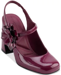 カール ラガーフェルド レディース シューズ パンプス KARLAGERFELD PARIS Womens Pierra Slingback Pumps Red Plum レッドのサムネイル