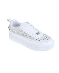 ベベ レディース シューズ スニーカー Bebe Womensneaker with Pearl and Rhinestonembellished Upper White ホワイトのサムネイル