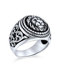 브링 레이디스 액세서리 Bling Jewelry Big Jungle Ape Gorilla Head Signet Ring Solid 925 Sterling Silver bl
