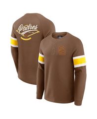 Fanatics Mens Tops T 셔츠 니트 Fanatics Darius Rucker Collection by Mens Brown San Diego Padres WaffleKni