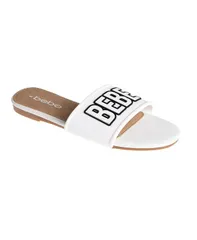 ベベ レディース シューズ サンダル ロゴ Bebe Womenstylish and Comfortable Fashion Sandal with Rubber Logo White ホワイトのサムネイル