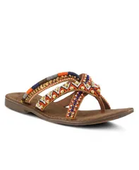 アズーラ レディース シューズ サンダル Azura Womenspring Step Triage Flat Sandal Tan タンのサムネイル