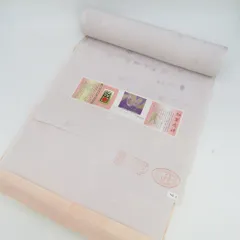 反物 本加賀友禅 襦袢反物 正絹 パープル系 薄紫色ｘ多色 絵羽模様 花柄 長襦袢 証紙付き 和柄 未仕立て品 和裁練習 生地