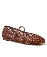 ランズエンド レディース シューズ パンプス Lands End Womens Woven Mary Jane Flats Cognacのサムネイル