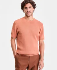 アルファニ メンズ アウター ニット・セーター クルーネック 半袖 Alfani MenshortSleeve Crewneck Sweater Toasted Clayのサムネイル