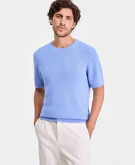アルファニ メンズ アウター ニット・セーター クルーネック 半袖 Alfani MenshortSleeve Crewneck Sweater Blue Seaglass ブルーのサムネイル