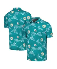 レインスプーナー メンズ トップス ポロシャツ Reyn Spooner Mens Aqua Miami Dolphins Throwback Pua Performance Polo Shirt Aのサムネイル