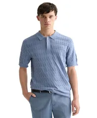 スコッチアンドソーダ メンズ トップス ポロシャツ ニット SCOTCH SODA Mens RegularFit Pointelle Knitted Polo Shirt Infinityのサムネイル