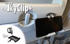 SkyClip+ 携帯電話&タブレットホルダー 空の旅 自宅やオフィス用 - 機内電話マウント&スタンド iPhone Android Kindle タブレット対応 - 究極のトラベルアクセサリー (ホワイト)のサムネイル