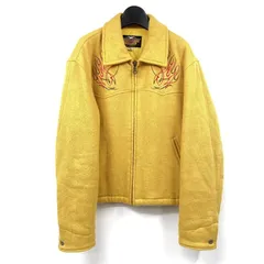 【中古】Harley Davidson ウールジャケット サイズM イエロー ハーレーダビッドソン[17]のサムネイル