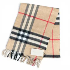 BURBERRY 展示品級 美品 バーバリー チェック カシミヤ マフラー 3201306 ブラウン マルチカラー ストール 箱・紙タグ付属 プレゼント ギフト SAランク 中古 鑑定済 バーバリーマフラーのサムネイル