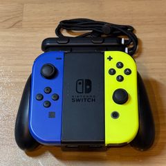 6-089【動作良好】Switch Joy-Con ブルー/ネオンイエロー グリップ 6-089【動作良好】Switch Joy-Con ブルー/ネオンイエロー グリップ