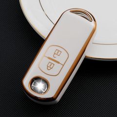 마쓰다 스마트 키 케이스 TPU 키 커버 화이트 2 버튼 CX-5/3 데미오 아텐자