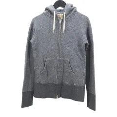 トラディショナルウェザーウェア Traditional Weatherwear 長袖 フーディパーカー フード付き S グレー系 杢 カンガルーポケット 無地 日本製のサムネイル