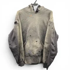 SAINT MICHAEL × BerBerJin 美品 セントマイケル ベルベルジン 25AW DOUBLE FACE HOODIE SAINT フーディ パーカー #L コットン デストロイ加工 バックロゴ ABランク 中古 鑑定済のサムネイル