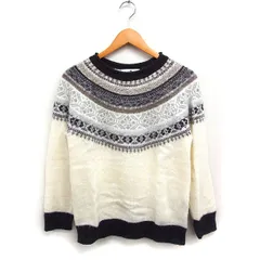 アーバンリサーチ サニーレーベル URBAN RESEARCH Sonny Label 求心柄 ニット セーター 長袖 モヘヤ混 F ホワイト 白 /FT15のサムネイル