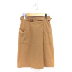 ロペ ROPE タイト スカート 膝下丈 ベルト 薄手 バックジップ 36 ベージュ 茶 /TTのサムネイル