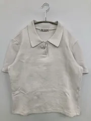 ZARA ザラ ポロシャツ L アイボリー 無地 半袖 レディース