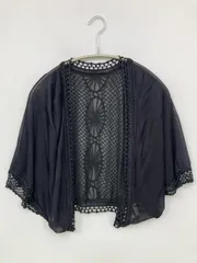 hunch ハンチ カーディガン/ボレロ M ブラック その他総柄 半端袖 レース ショート丈 レディースのサムネイル