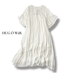 ハグオーワー HUG Ō WäR ルレックスジャガード レースワンピース ロング ホワイト フリーサイズ 新品 2024年モデル インド製 6JU031のサムネイル