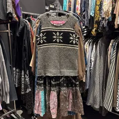 67 ジュンヤワタナベマン　ジュンヤワタナベ JUNYA WATANABE　MAN　 ワンピース　one-piece　レディース　ladies　ニット　バンダナ　異素材　切り替え　カットワーク　お呼ばれ　デート　オフィスカジュアルのサムネイル