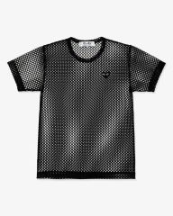 ブラック コムデギャルソン/25SS/オーバーサイズ/裾プリントメッシュT