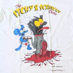 【 The Simpsons（ ザ・シンプソンズ ) 】『 The Itchy & Scratchy Show / イッチー＆スクラッチー 』 Tシャツ / WHITE〚アメリカン雑貨 アメトイ〛のサムネイル