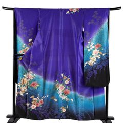 正絹 振袖 刺繍 紋意匠 豪華 十日町 関芳 未仕立て品 仮絵羽 1178