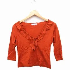 ケティ KETTY フリル カットソー Tシャツ 七分袖 レースアップ 無地 コットン 綿 2 オレンジ /FT37のサムネイル
