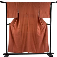 【美品】 小紋 身丈153cm 裄丈63.5cm S 袷 斉藤三才 落款 小花 赤茶 正絹 秀品 【中古】のサムネイル