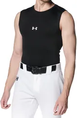 アンダーアーマー UNDER ARMOUR UAヒートギアアーマー コンプレッション スリーブレス クルーネック シャツ 半袖Tシャツ メンズ 男性 トレーニング トップス ウェア 筋トレ  1384730 001 BLACK
